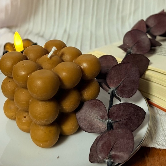 Chocolates Scented Bubble Cube Candle Handmade Soy Wax  2.25” - Picture 2 of 5